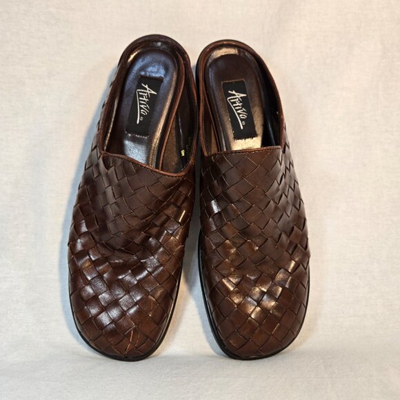 ARTIVIA LITES CRYSTAL Y2K Fairy Grunge Goth Brown Leather Heel Clog Mule Size 9M - Picture 13 of 16